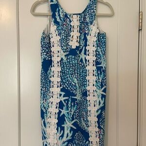 Lilly Pulitzer Blue and White Coral Print mini dress